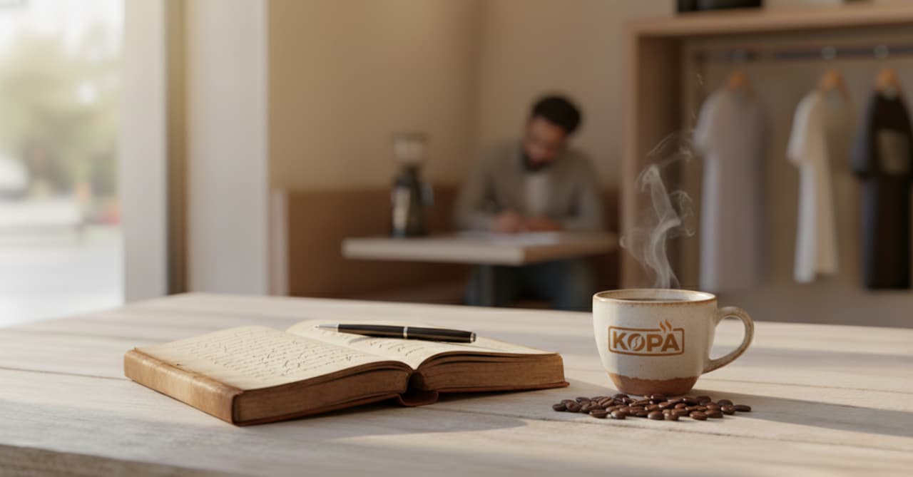 A vibrant coffee plantation with lush green coffee plants under the sun.