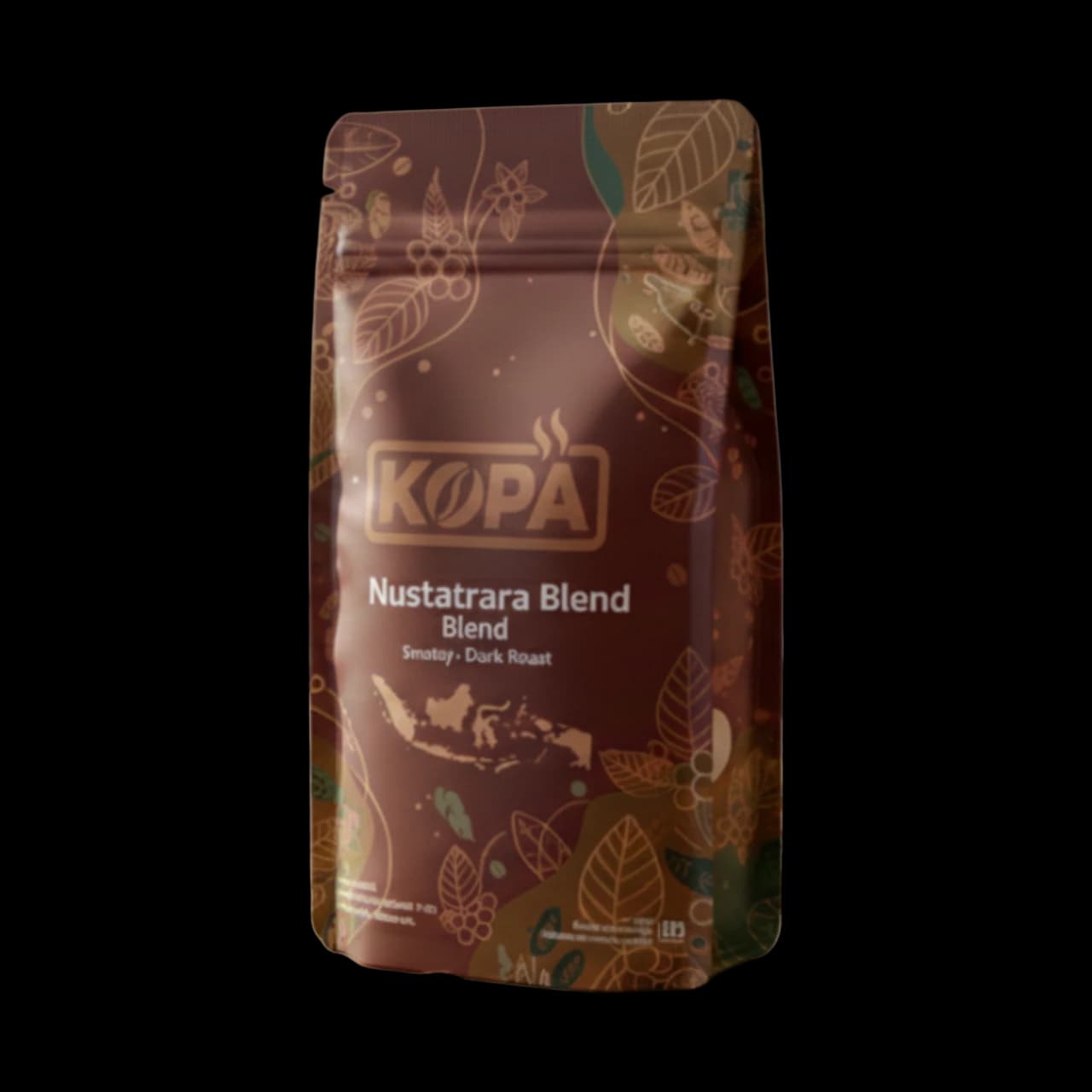 A sleek, modern bag of Kopi Kopa Nusantara Blend whole bean coffee.